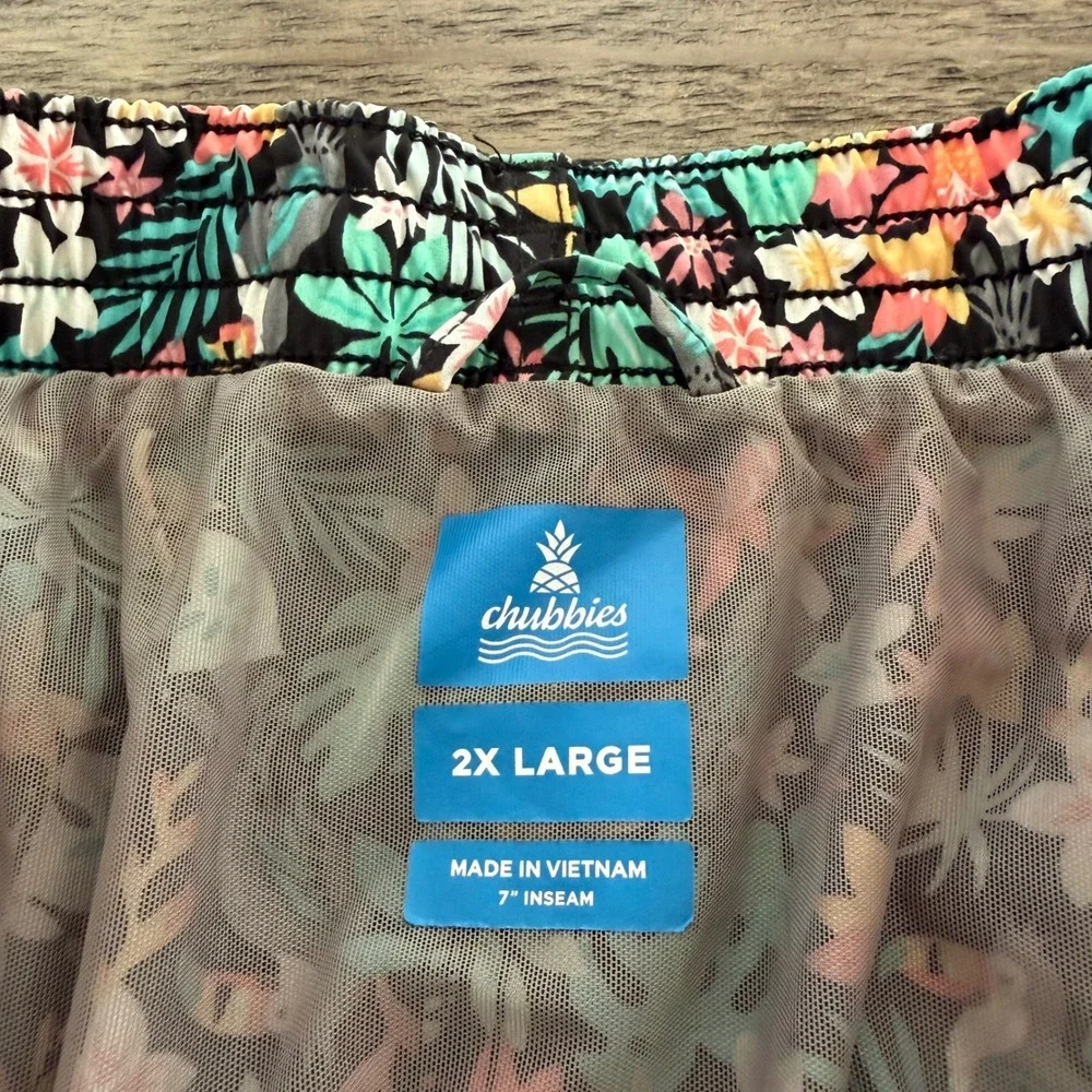 Chubbies Mens 2X Large Swim Trunks Shorts Tropical Toucan Floral Print 7
